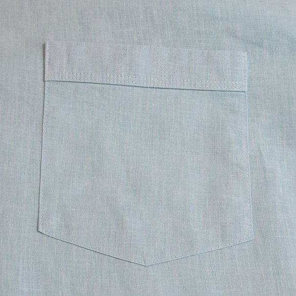 True Measure Tunic Shirt, Men L, Blue, Linen/Cotton Blend, Short Sleeve, EUC - Picture 13 of 13